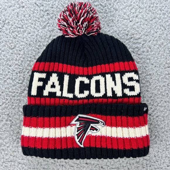 2 Atlanta Falcons Beanie Pom Hat Cap Atlanta Falcons Beanies 47' and New Era - Picture 2 of 16
